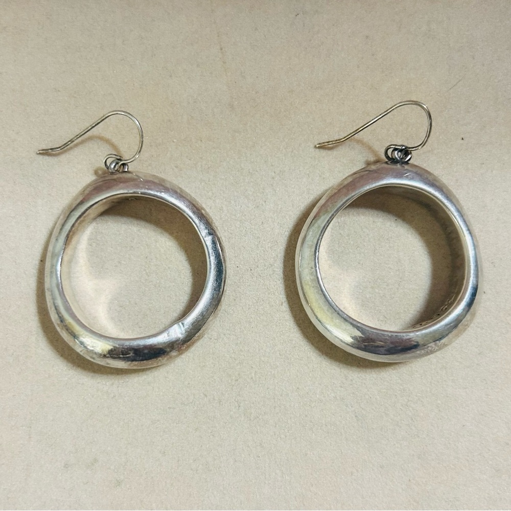 Simon Sebbag Sterling Silver 925 Chunky Oval Hoop Earrings Israel